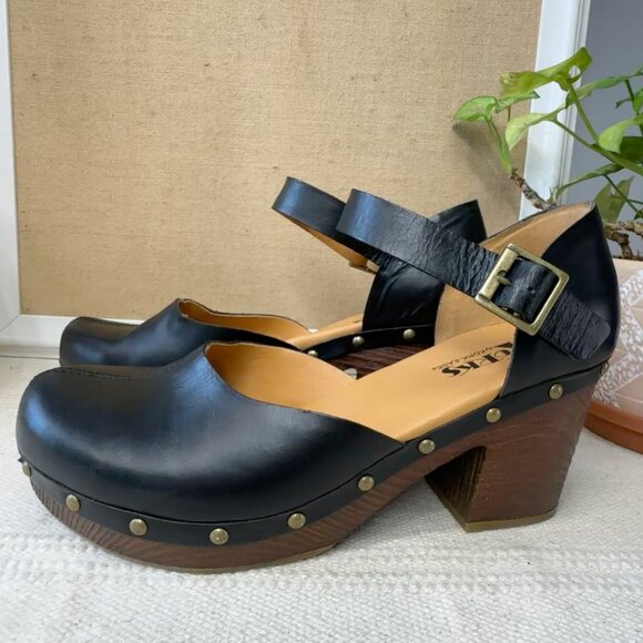Korks by Kork Ease Women's Size 11 Boho Platform Black Leather - Picture 2 of 8